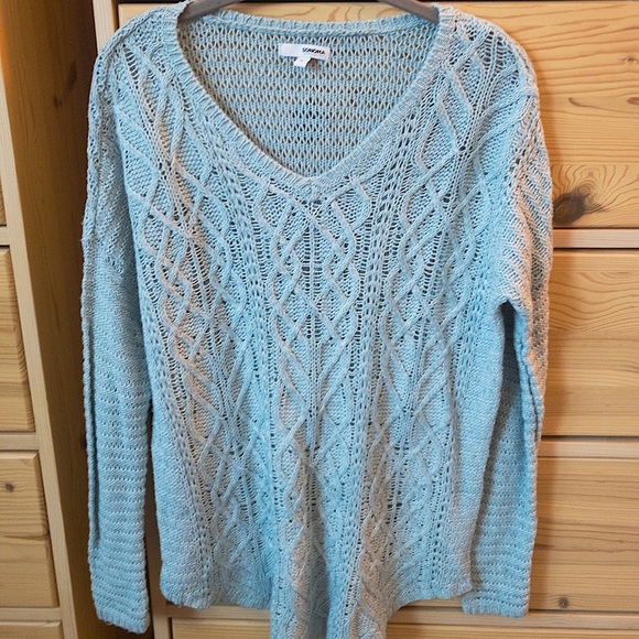 Sonoma Loose Cable Knit Sweater Light Blue Size Small - Picture 1 of 4